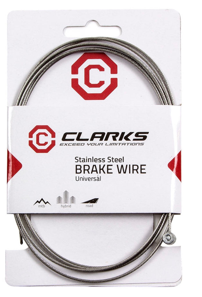 Clarks  Stainless Steel Brake Cable Inner 2metres x 1.5mm Barrel Nipple